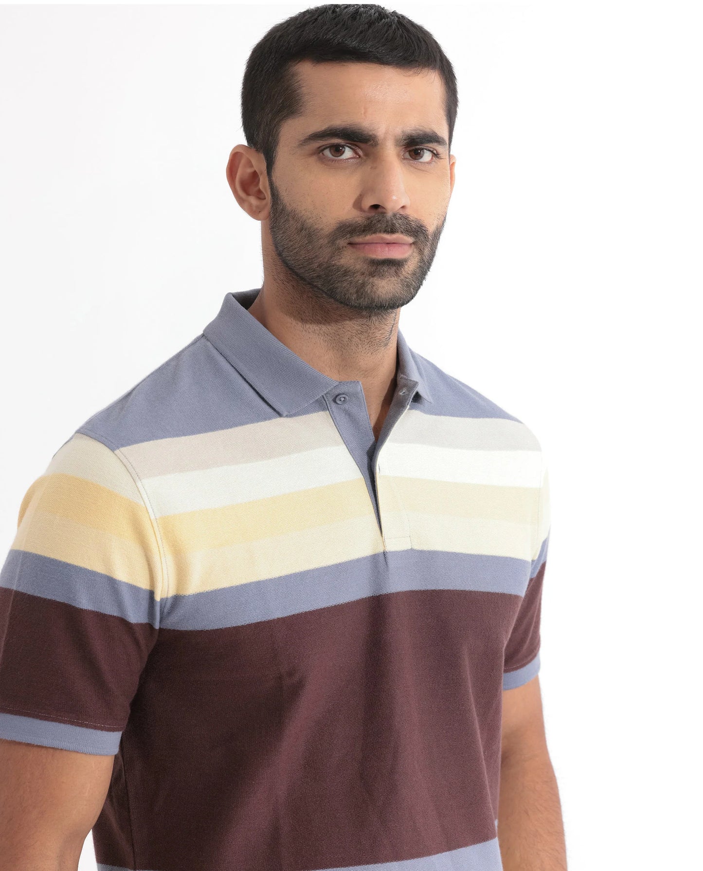 MULTICOLOR STRIPE KNIT POLO GLASGLOW