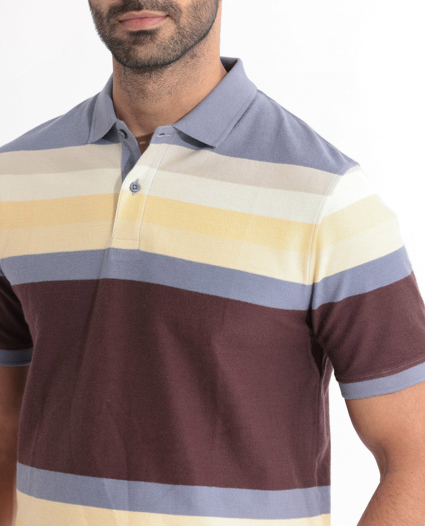 MULTICOLOR STRIPE KNIT POLO GLASGLOW