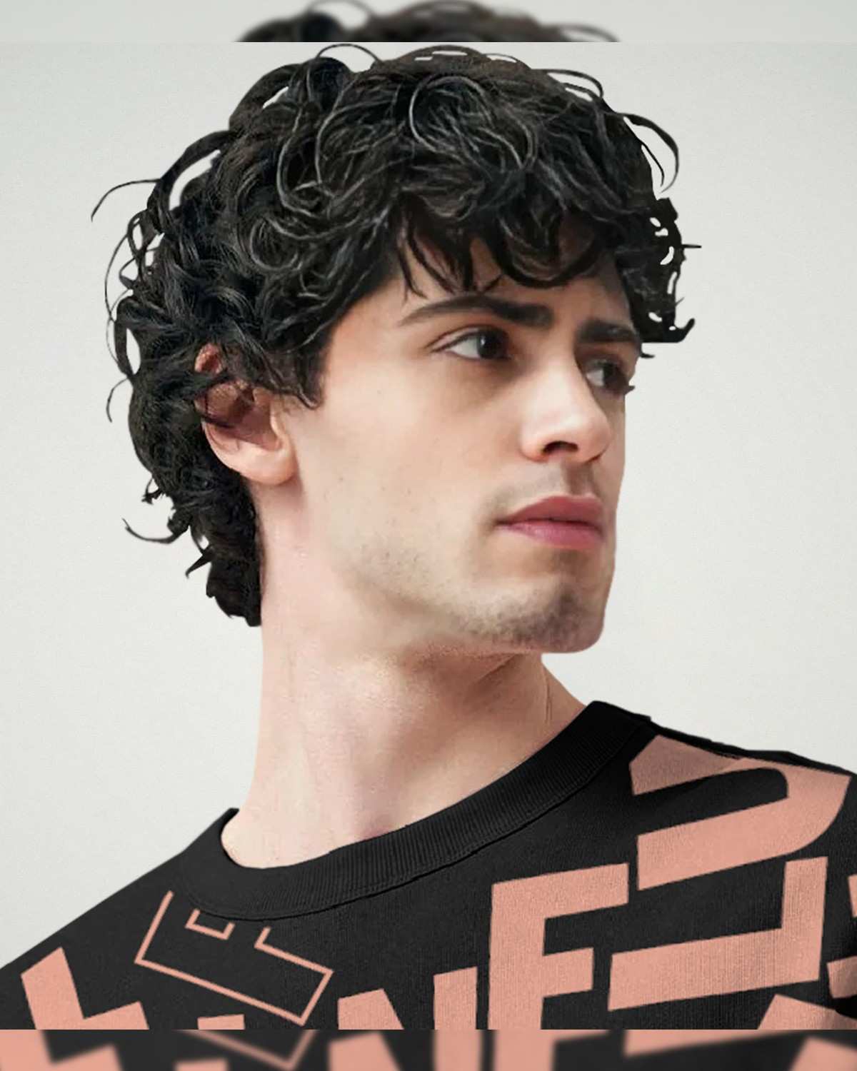 (Pack Of 2) Men Printed Oversized T-shirts / Black