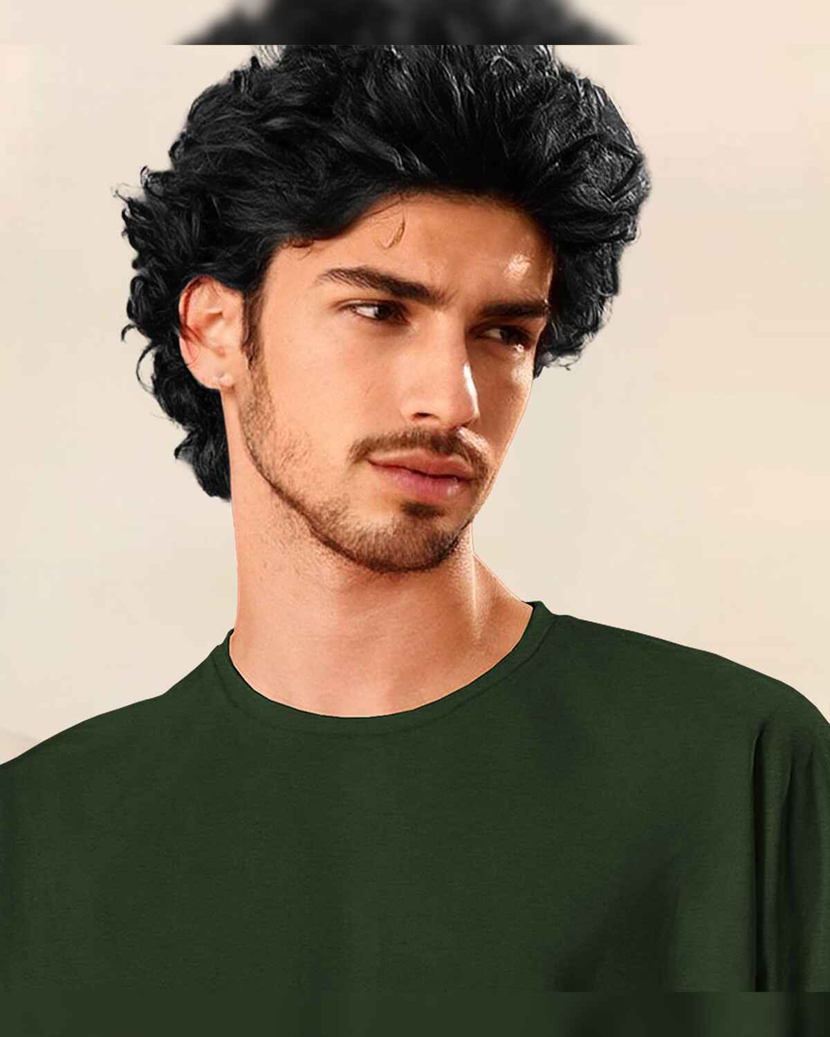 (Pack Of 2) Men Plain Oversized T-shirts / Olive & Darkgrey